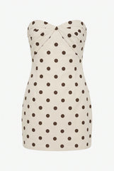 Soho Polka Dot Linen Romper Mini Dress