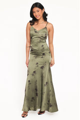 Fia Midi Dress - Green Floral