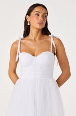 Karyme Polka Dot Tulle Midi Dress
