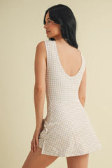 Gingham Charm Wrap Mini Dress
