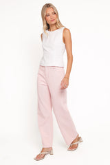 Ailis Wide Leg Jean - Dusty Pink