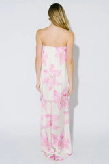 Petal Veil Strapless Maxi Dress