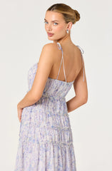 Keyleth Floral Tiered Bow Midi Dress