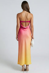 Pink Papaya Ombre Maxi Dress