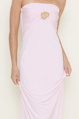 Seashell Buckle Tube Maxi Dress