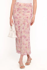 Giarda Maxi Skirt - Pink Floral
