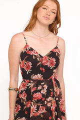 Naver Maxi Dress - Black Floral