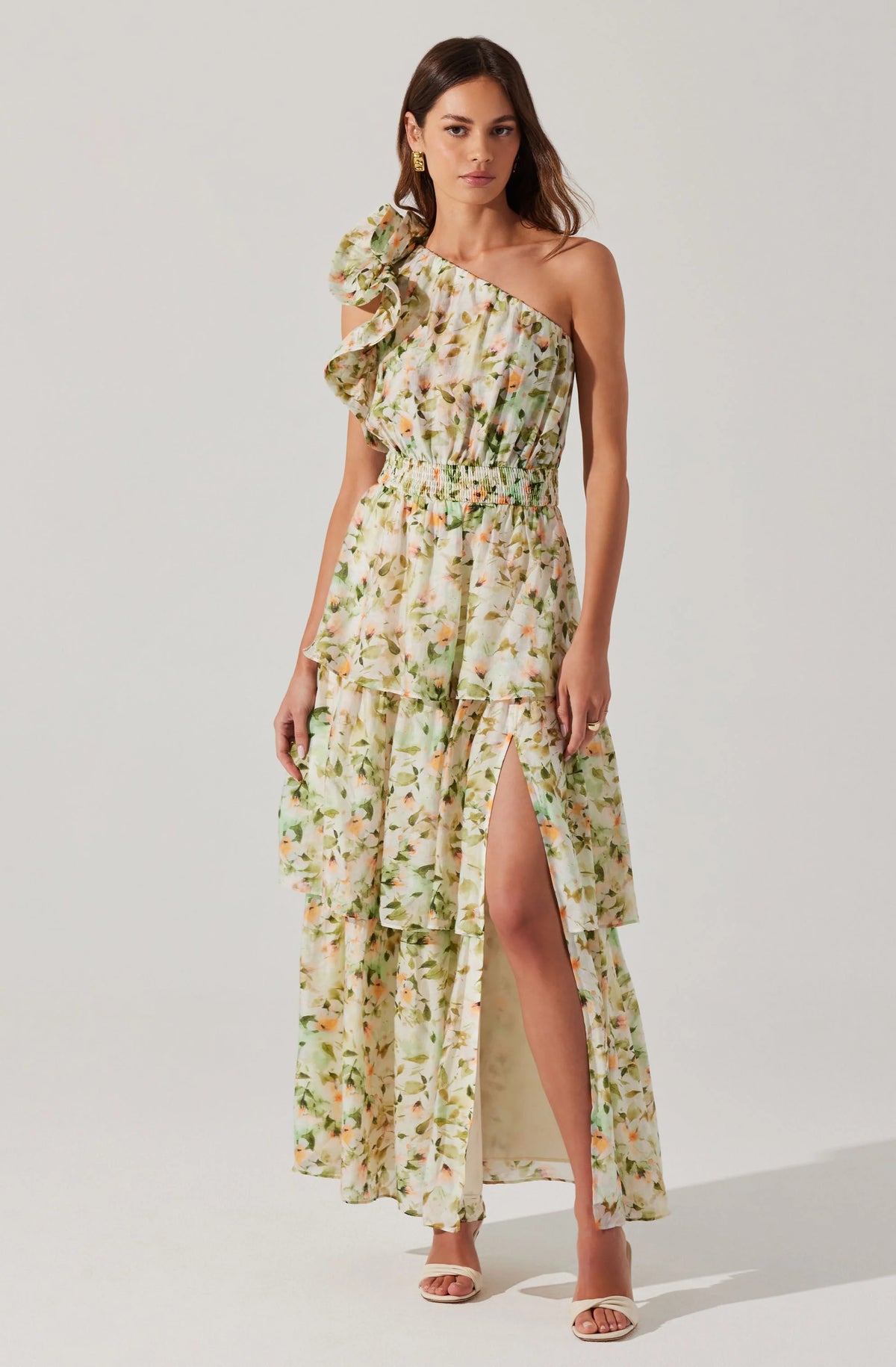 Imelda One Shoulder Floral Maxi Dress