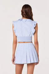 Zira Ruffle Trim Tie-Front Top