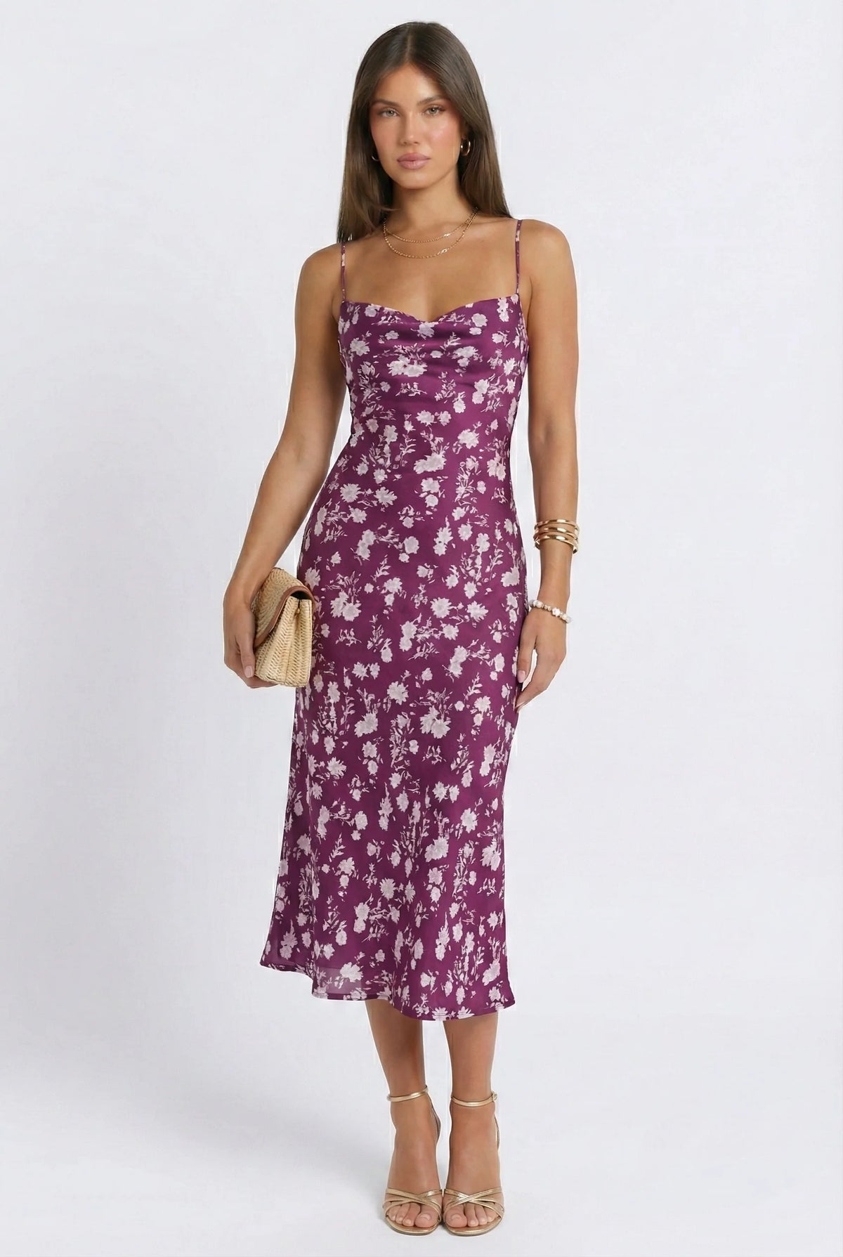 Plum Garden Midi Dress - Extra Small