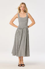 Cara Gingham Sleeveless Midi Dress