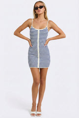 Sail Away Striped Button Down Mini Dress