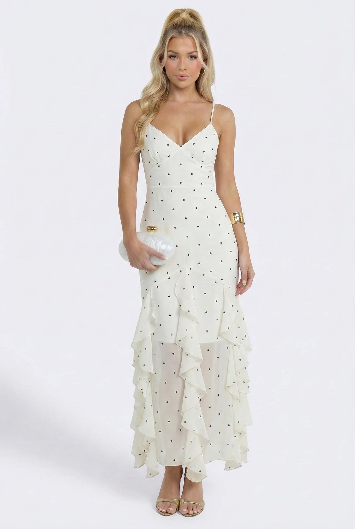 Noir et Blanc Romance Maxi Dress