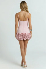 Sculpted in Roses Mini Dress