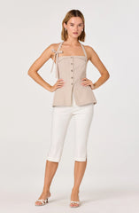 Cithara Checker Longline Halter Vest Top