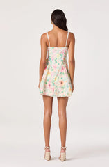Birdie Floral Eyelet Sweetheart Mini Dress