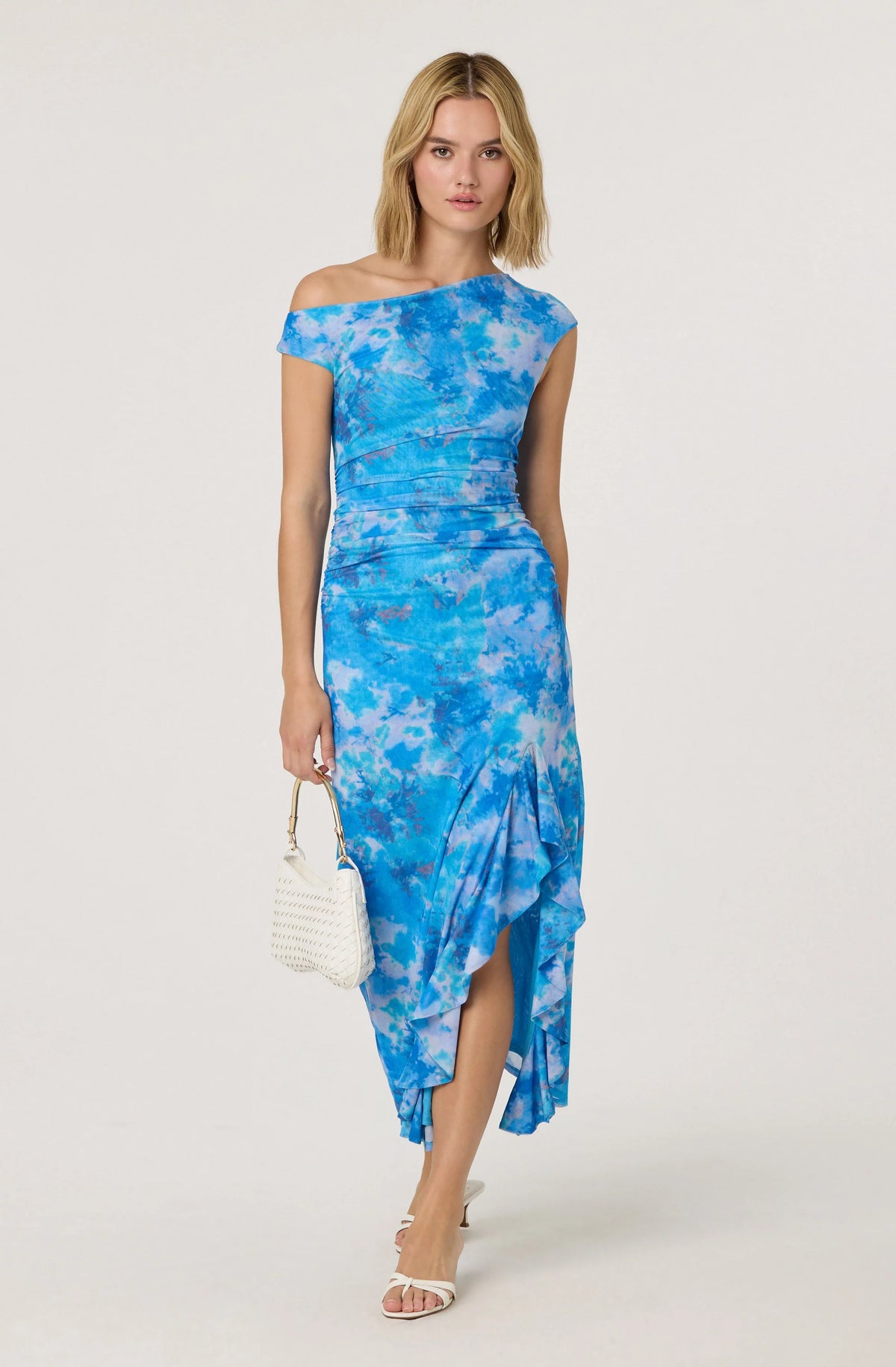 Off Shoulder Ruffle Midi Dress
