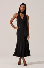 Hilaire Halter Midi Dress