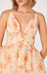 Janna Floral Plunge Midi Dress