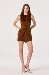 Corduroy Button Front Vest