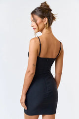Adore You Bow Strap Sweetheart Mini Dress