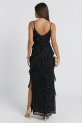 Celestelle Sequin Tiered Maxi Dress