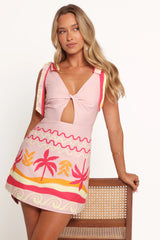 Ariarne Mini Dress - Pink Palm