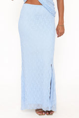 Faeriel Lace Knit Maxi Skirt - Blue