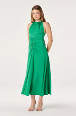Mallory Ruched Halter Maxi Dress