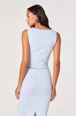 Babbett Gingham Knit Top