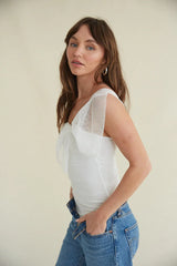 Christina One Shoulder Mesh Bodysuit