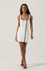 Contrast Trim Knit Mini Dress
