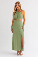 Weekend In Napa Halter Maxi Dress