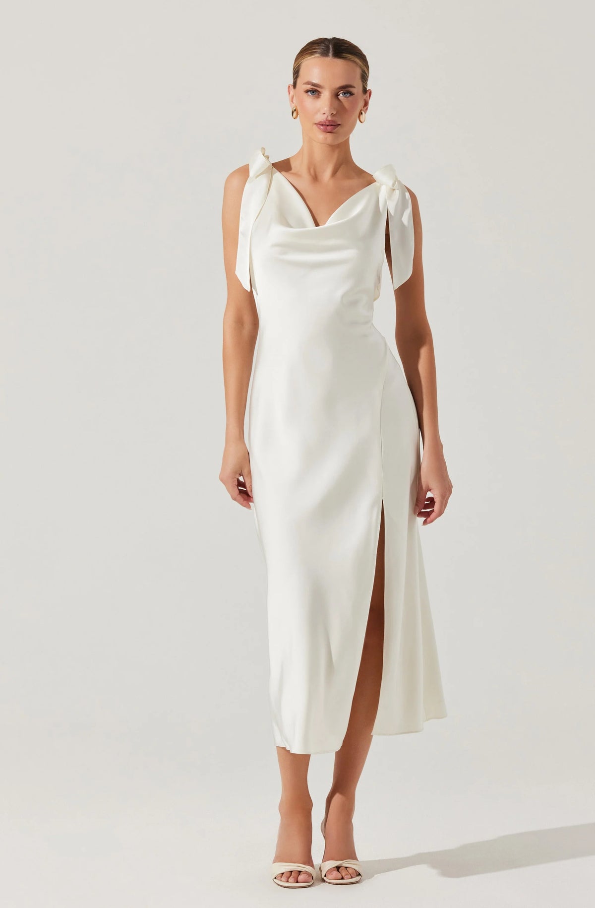 Allexina Satin Midi Dress
