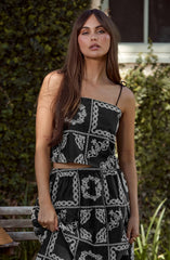 Tie-Strap Embroidered Cutwork Top