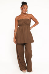 Ember Cotton Pants - Brown