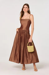 Ovina Smocked Drop-Waist Maxi Dress