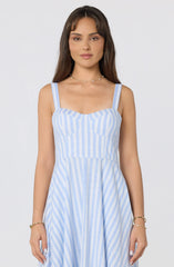 Isabela Striped Sweetheart Midi Dress