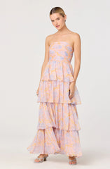 Anisha Strapless Tiered Ruffle Maxi Dress