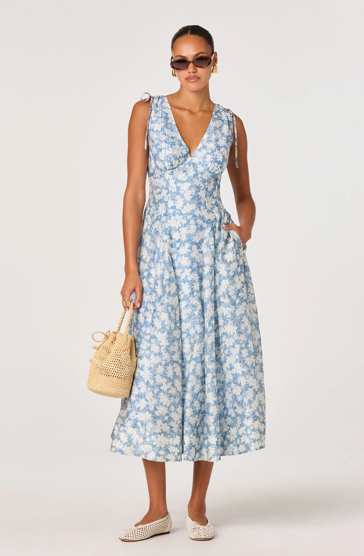 Emmery Floral Wrap Midi Dress