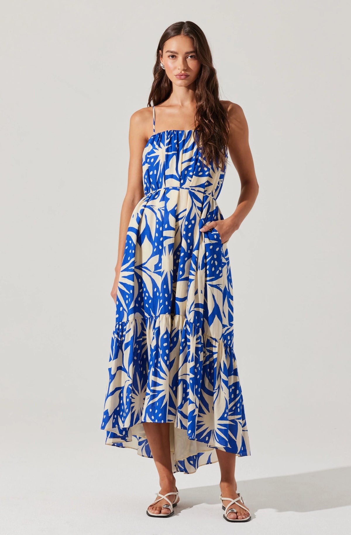 Sarina Linen-Blend Floral Maxi Dress