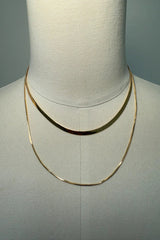 Millie Double Flat Chain Layered Necklace