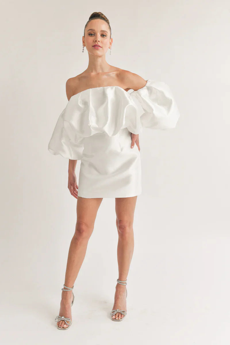 Theresa Off-The-Shoulder Puff Sleeve Mini Dress