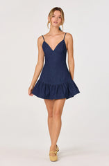 Kyndal Denim Fit & Flare Mini Dress