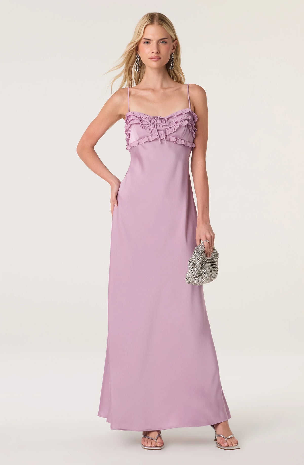 Jade Ruffle Trim Maxi Dress