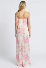 Petal Veil Strapless Maxi Dress