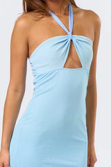 Malibu Ocean Halter Maxi Dress
