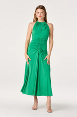 Mallory Ruched Halter Maxi Dress