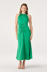 Mallory Ruched Halter Maxi Dress