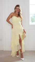 Lunette Strapless Ruffle Maxi Dress